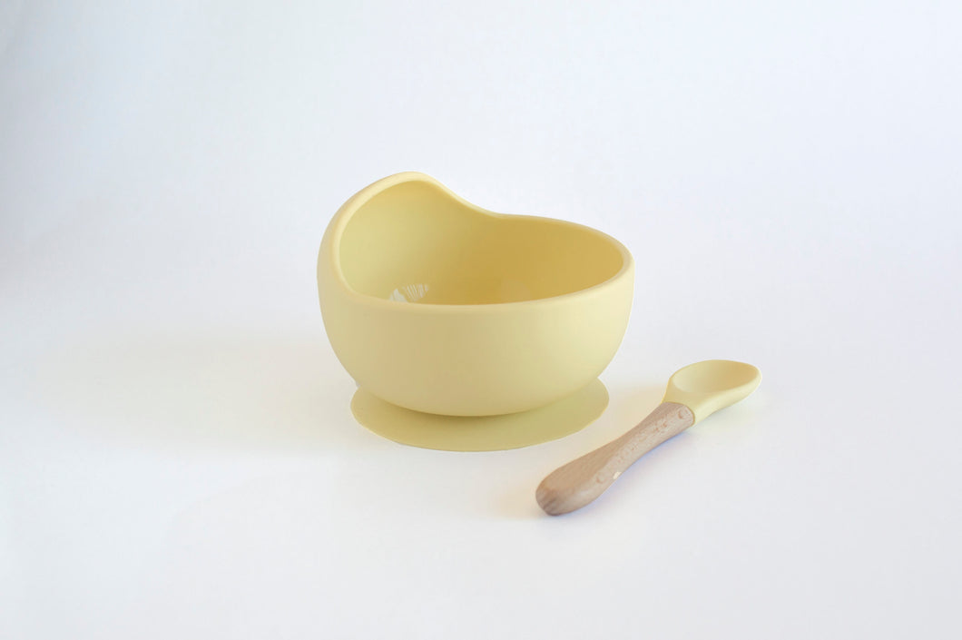 Silicone Suction Bowl + Spoon - Buttercup