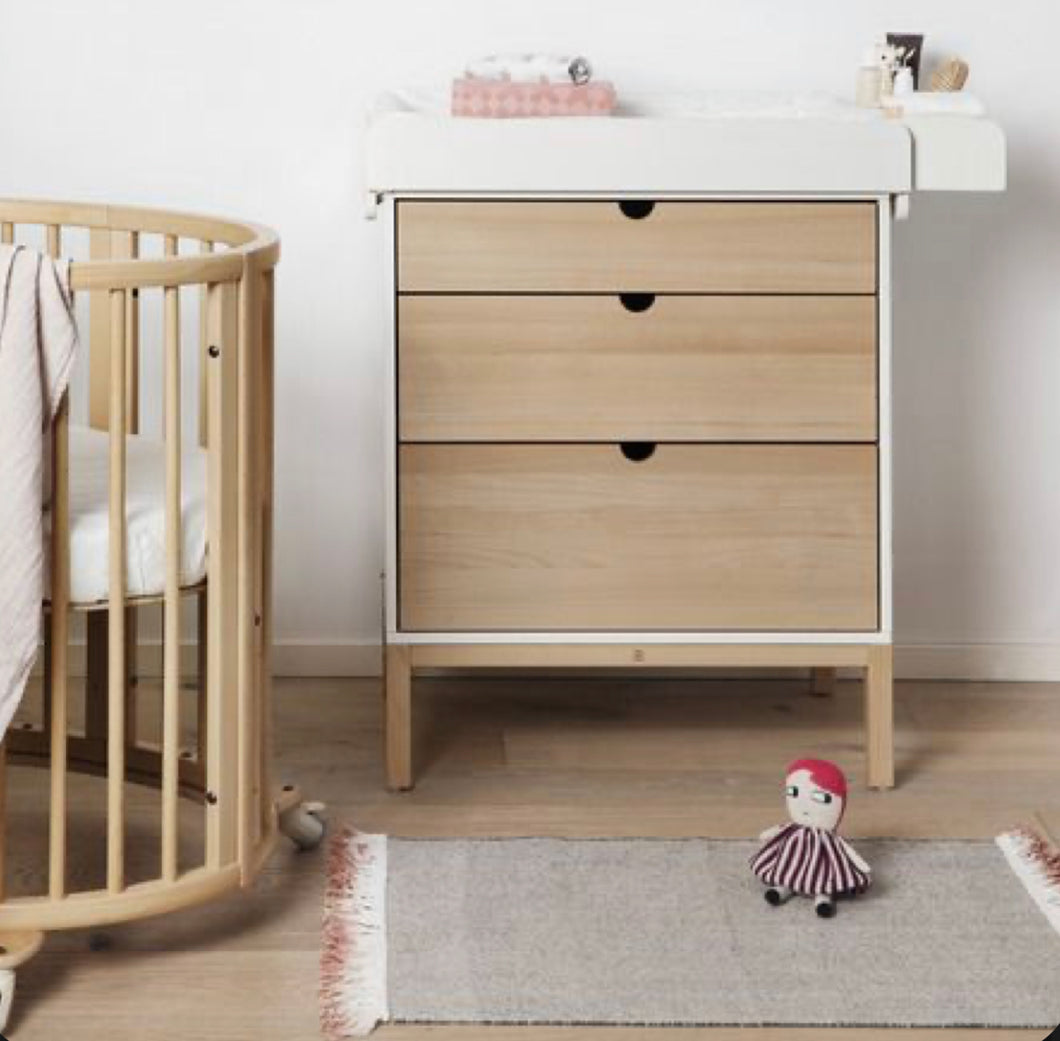 stokke home dresser hazy grey Stokke® Home Dresser (Complete) – Baby Couture