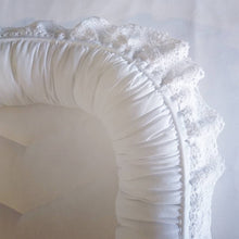 White Sleeping Pod with Lace Trim