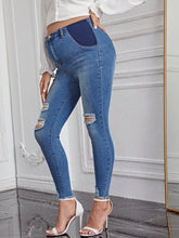 Gianna Light Wash Ripped Skinny Maternity Jeans