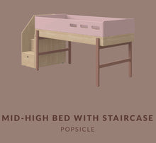 POPSICLE MID-HIGH BED WITH STAIRCASE