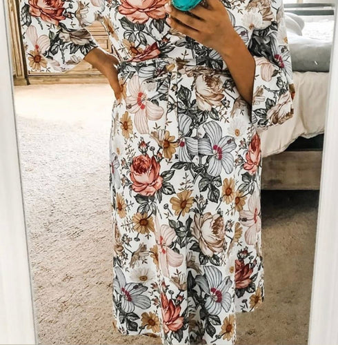 Vintage Floral Nursing Robe