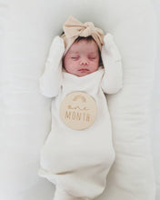 Sleeping knotted gown with cuff mittens - Cotton (newborn - almost 12 m)