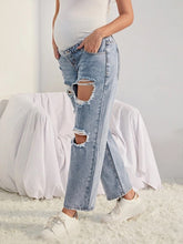 Indiana Cut Out Frayed Maternity Jeans