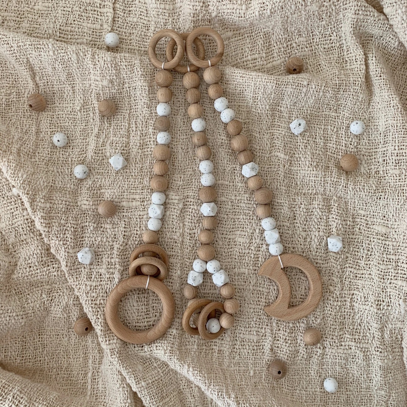 Rattan Baby Play Gym with Dangles Baby Couture