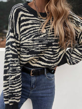 Zebra Striped Bell Sleeve Jersey