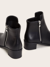 Black PU Leather Ankle Boots