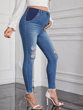 Gianna Light Wash Ripped Skinny Maternity Jeans