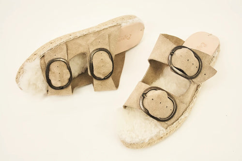 Suede Sandal with Buckle