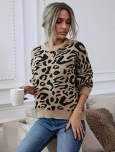 Leopard Print Drop Shoulder Jersey (Beige & Black)