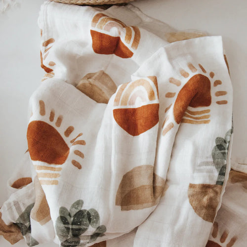 Watercolour Muslin Swaddle Blanket