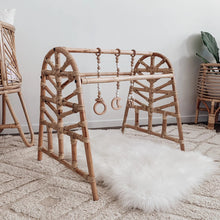Rattan Baby Play Gym with Dangles