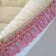 Natural Linen + Vintage Pink Tassel Trim Sleeping Pod
