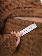 Maternity Waffle Knit Drop Shoulder Set - Tan