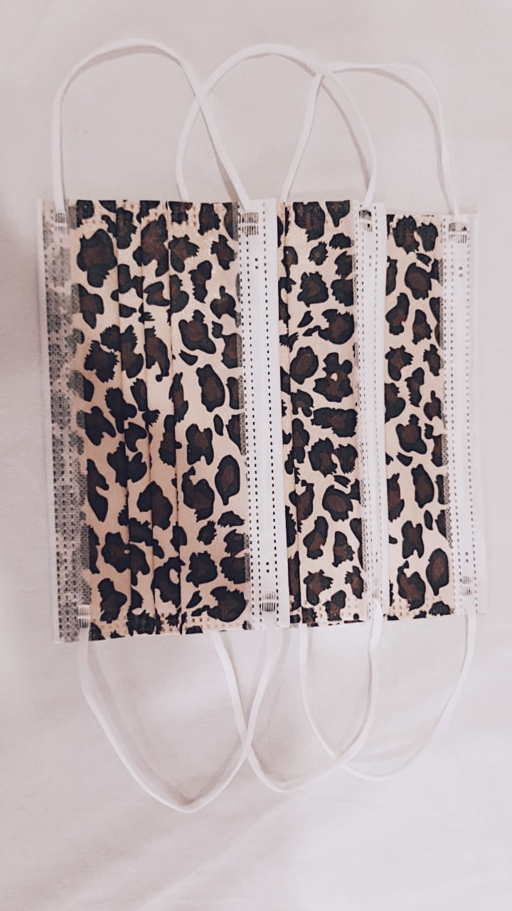 Leopard Print 3Ply Disposable Face Mask Pack Baby Couture