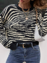 Zebra Striped Bell Sleeve Jersey