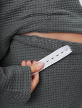 Maternity Waffle Knit Drop Shoulder Set - Dark Grey