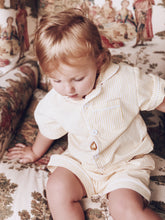 Adults Seersucker Yellow Gingham Stripe Sleepwear Set