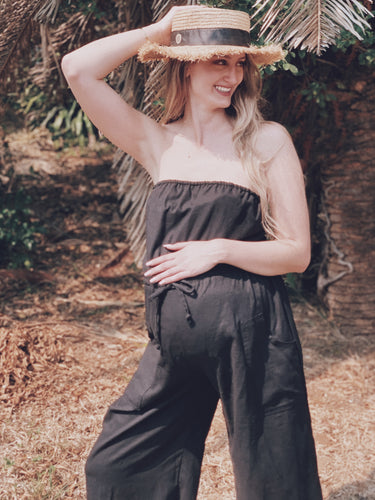 Pure Linen Strapless Jumpsuit