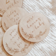 Etched Wooden Pregnancy Milestone Collection - Set of 14 - 10cm