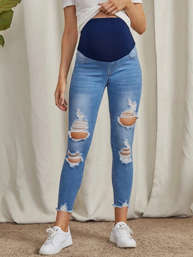 Georgia Ripped Light Wash Maternity Jeans