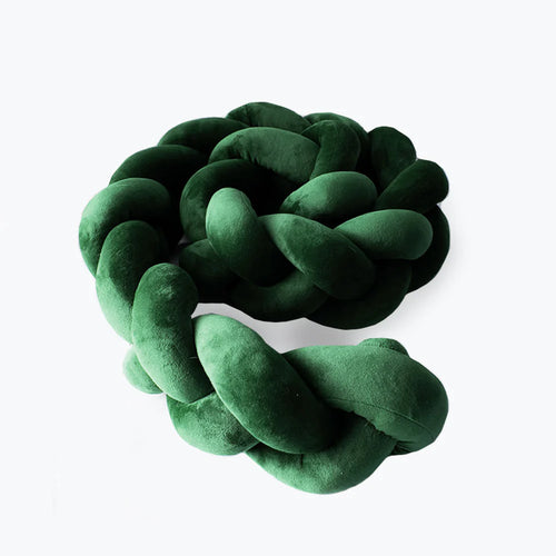 Velvet Braided Cot Bumper - Emerald