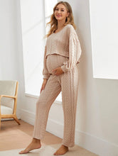 Maternity Cable Knit Drop Shoulder Top With Pants