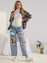 Indiana Cut Out Frayed Maternity Jeans