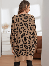 Brown Open Front Leopard Cardigan