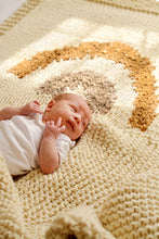 Rainbow Hand Knit Crib Blanket